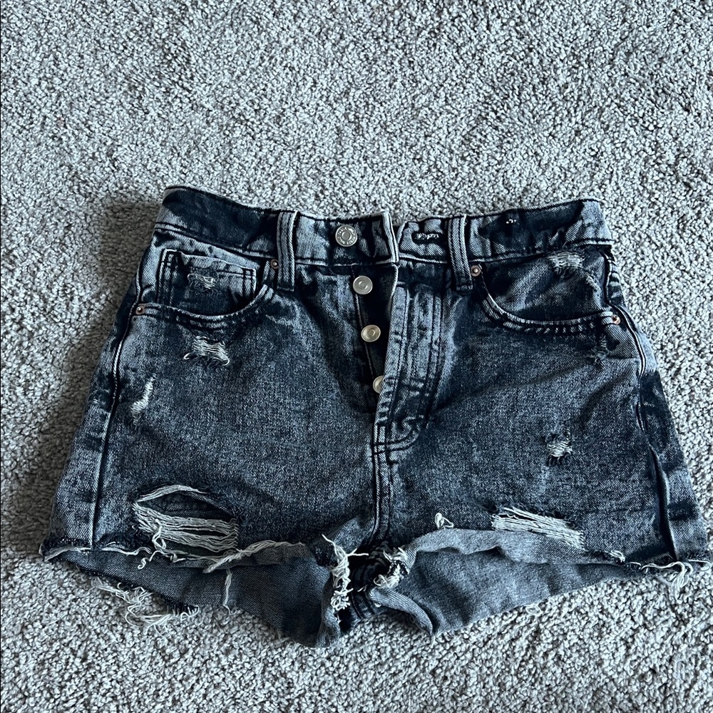 Wild Fable High Waisted Black Distressed Denim Shorts